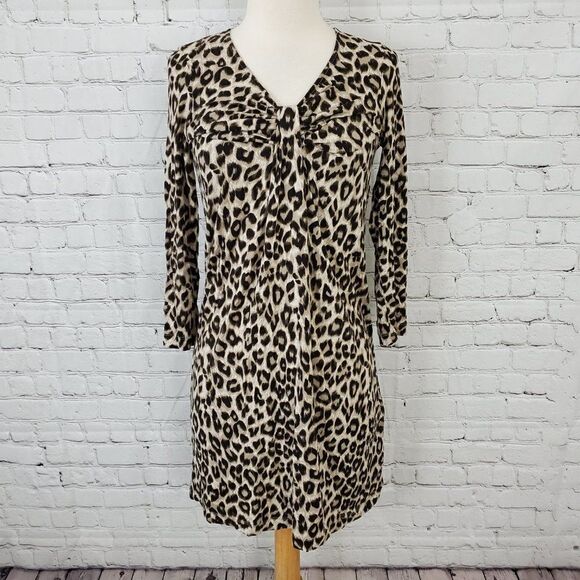 𝅺weekend Max Mara Leopard Print Dress M - Picture 3 of 9
